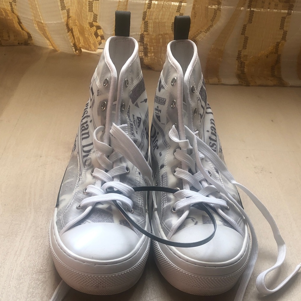 Dior Transparent High-Top Sneakers with Black and White Accents